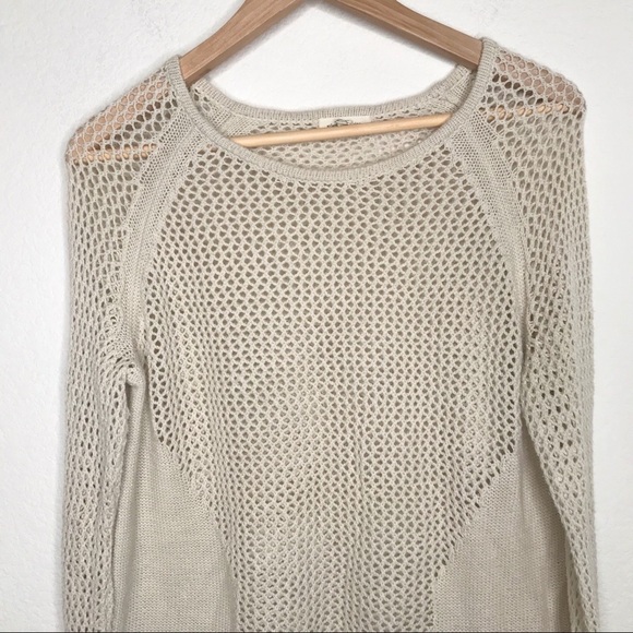 Silence + noise cream open weave sweater Small - Picture 2 of 11